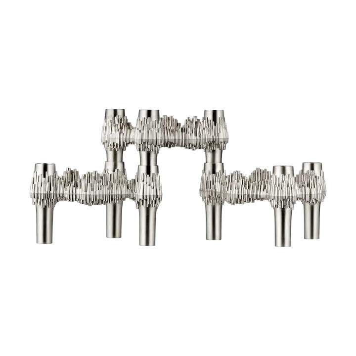 STOFF Nagel Quist lysestake 3-pakning - Børstet krom - STOFF Nagel