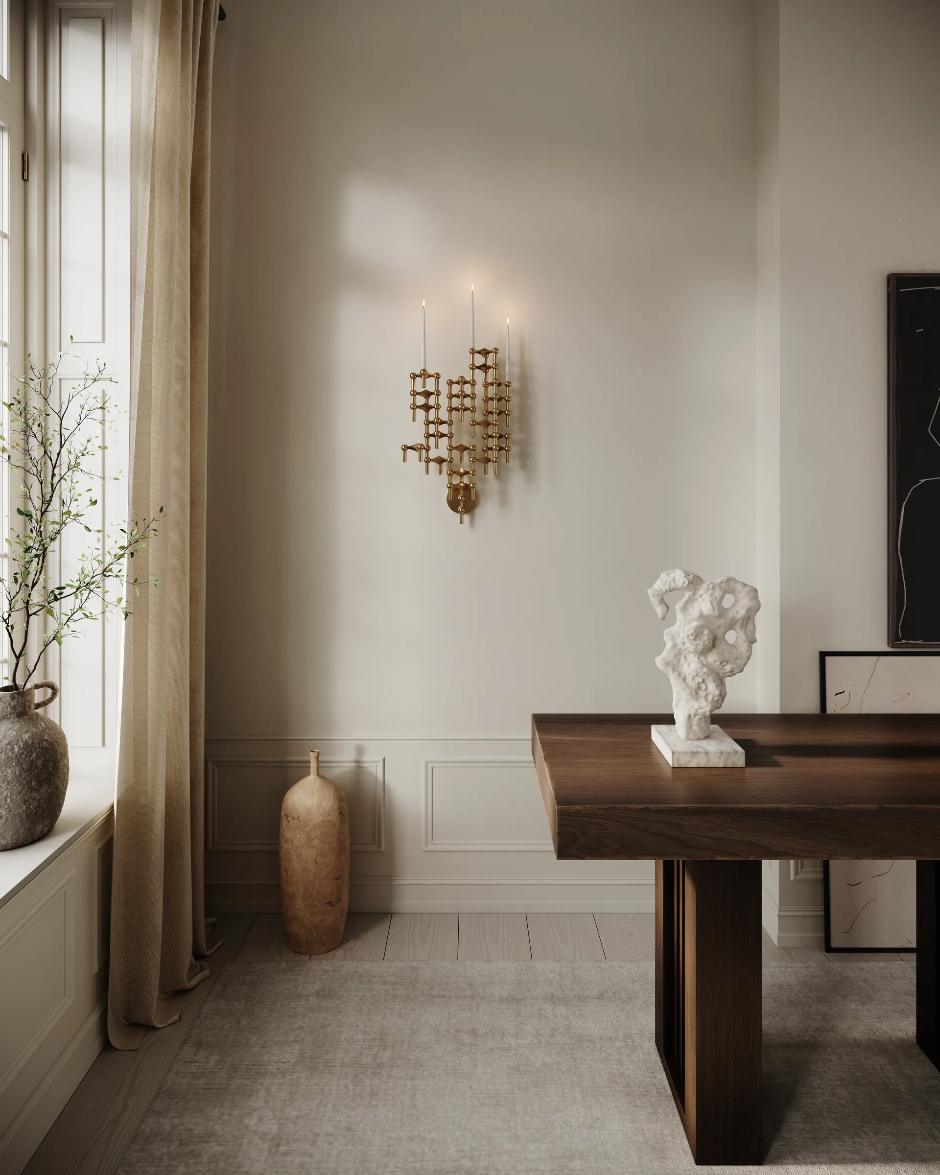 STOFF Nagel vegglysestake, Messing STOFF Nagel