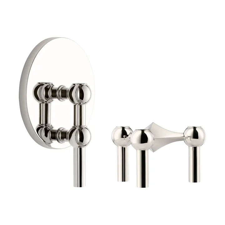 STOFF Nagel lysestake 2 deler - Krom - STOFF