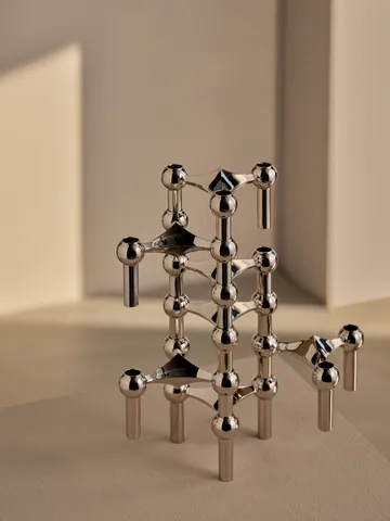 STOFF Nagel lysestake 2 deler - Krom - STOFF