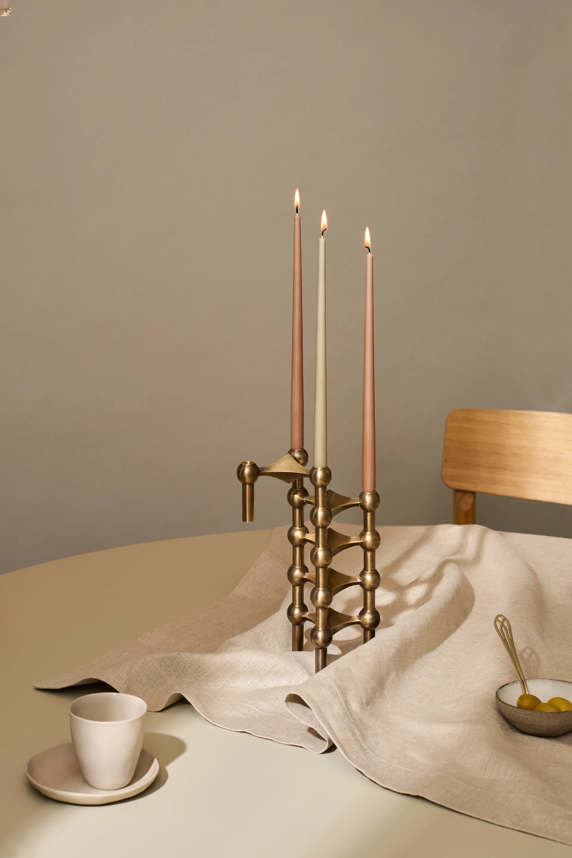 STOFF Nagel lysestake 3-pakning, Bronzed brass STOFF