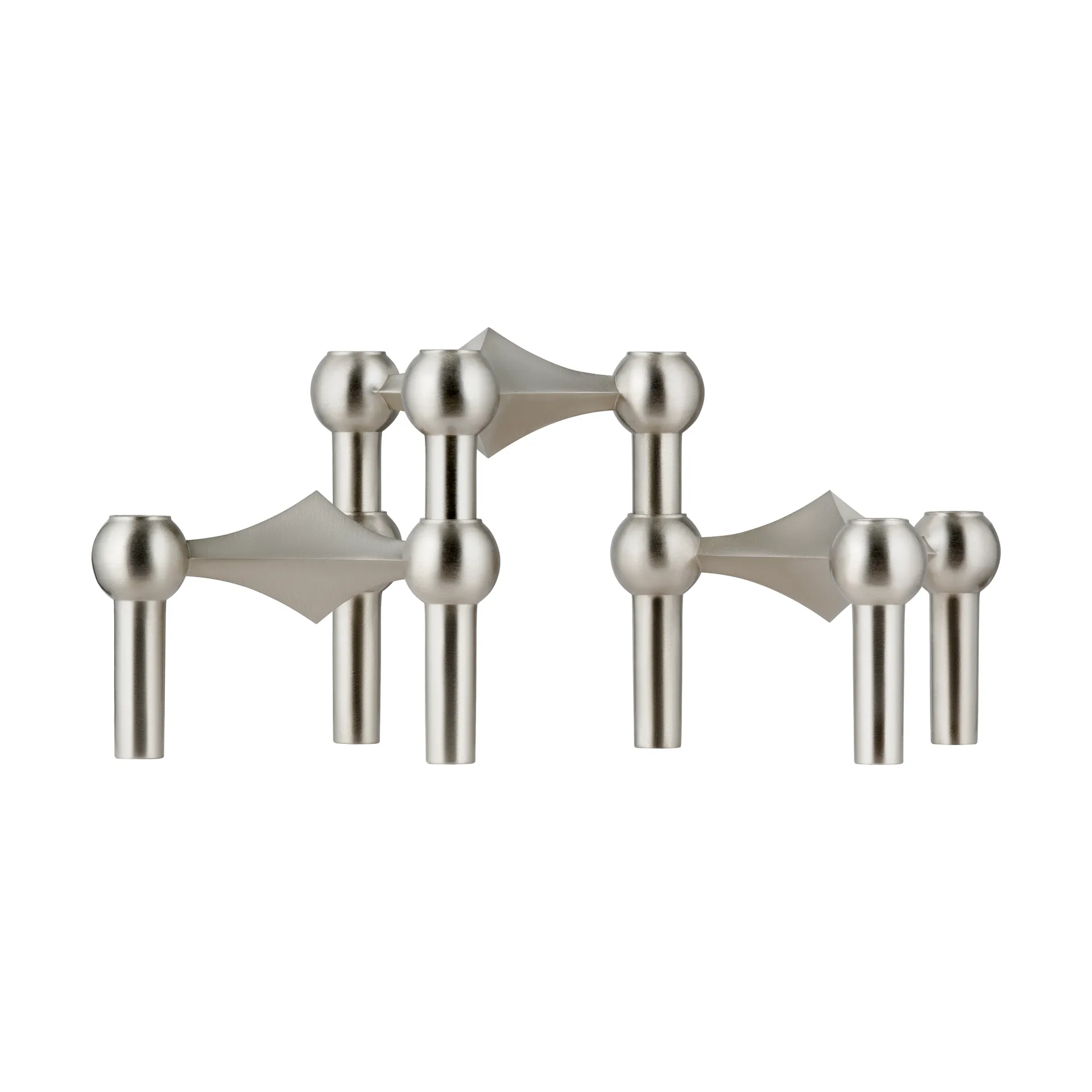 STOFF Nagel lysestake 3-pakning, Børstet krom STOFF