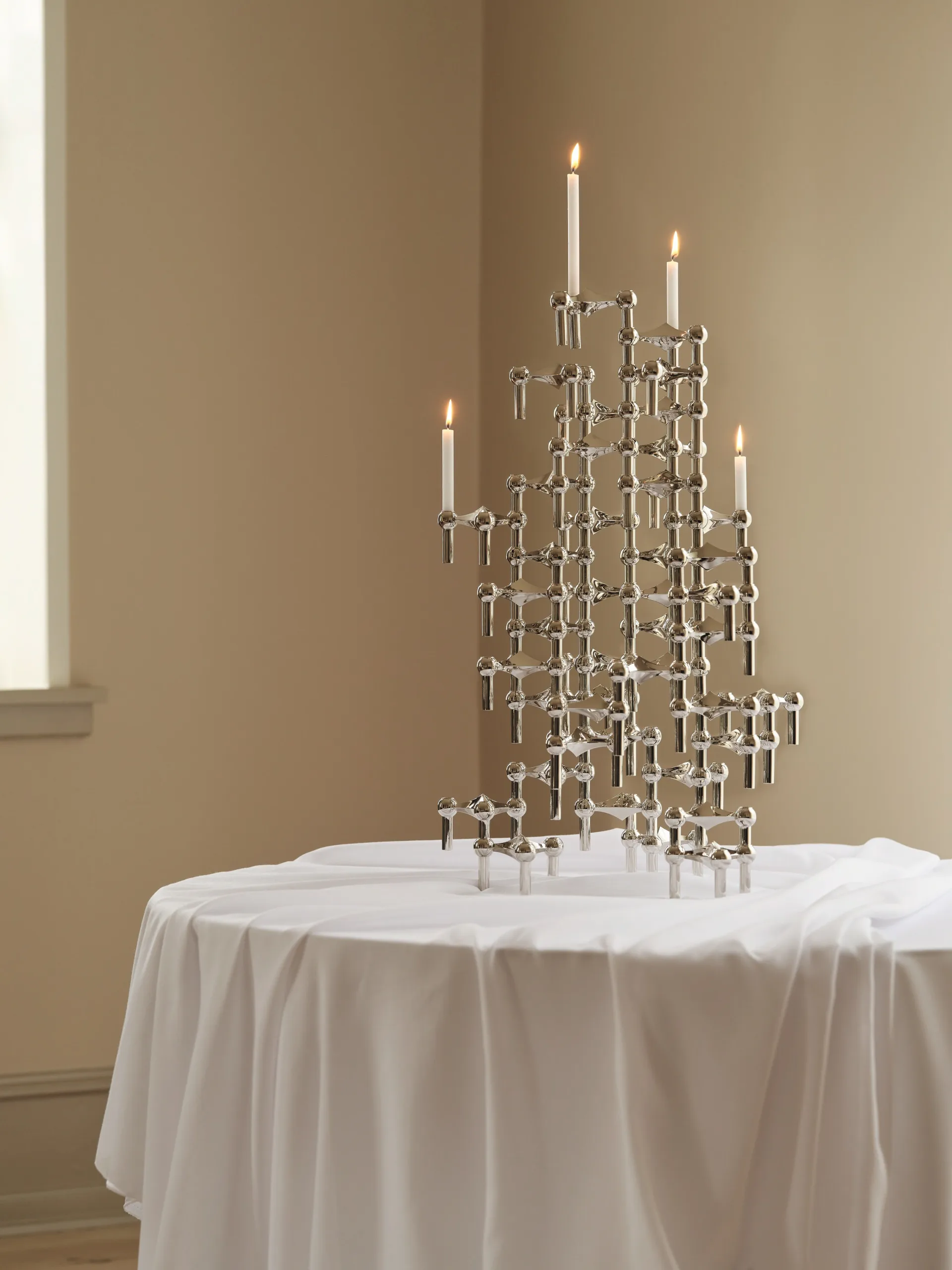 STOFF Nagel lysestake 3-pakning, krom STOFF