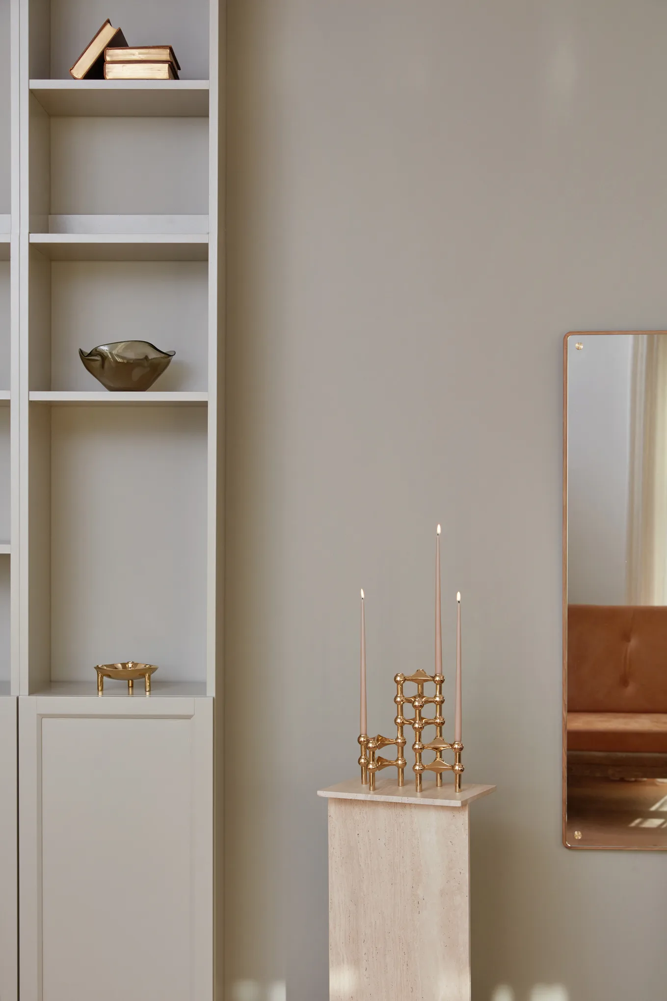 STOFF Nagel lysestake 3-pakning, messing STOFF