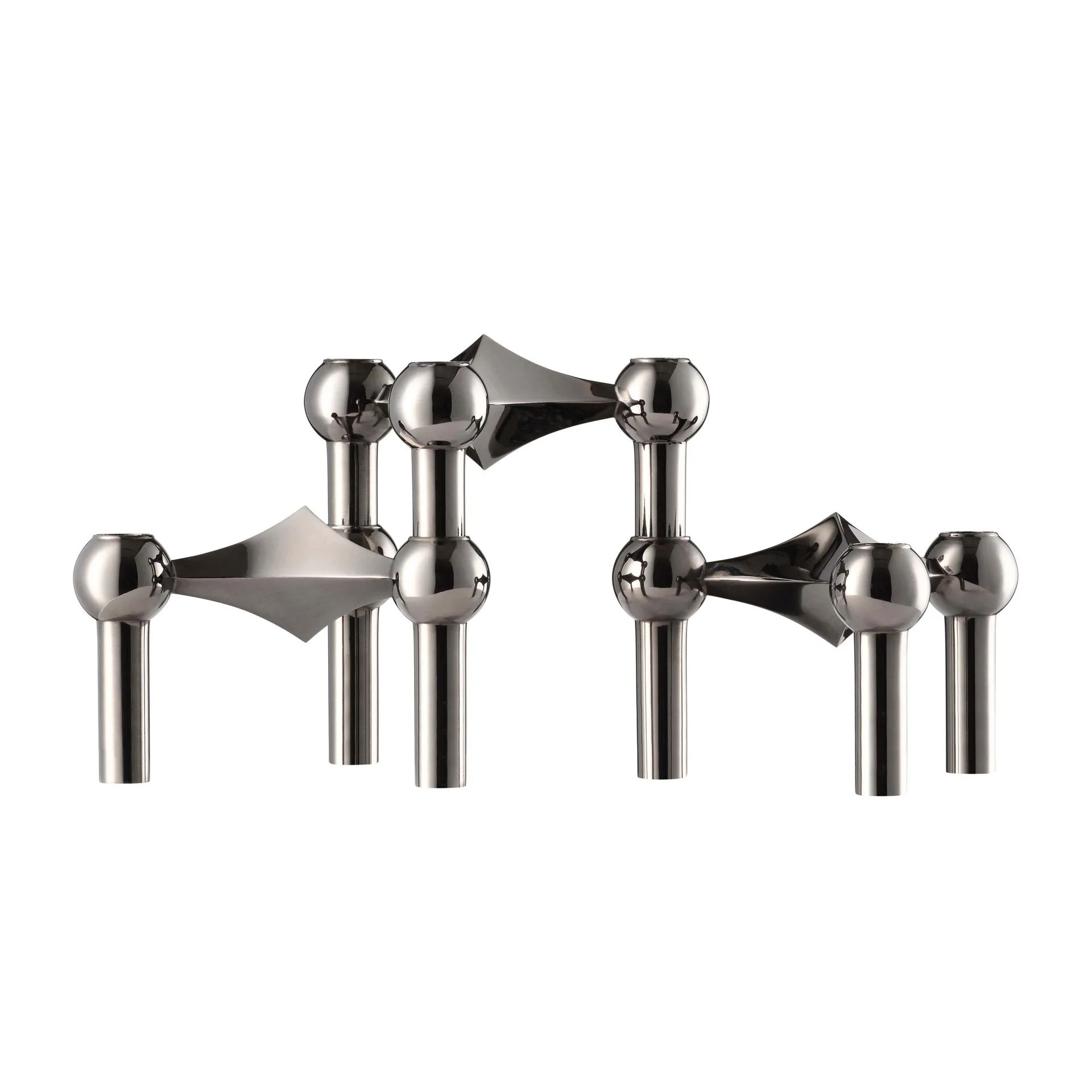 STOFF Nagel lysestake 3-pakning, Svart krom STOFF