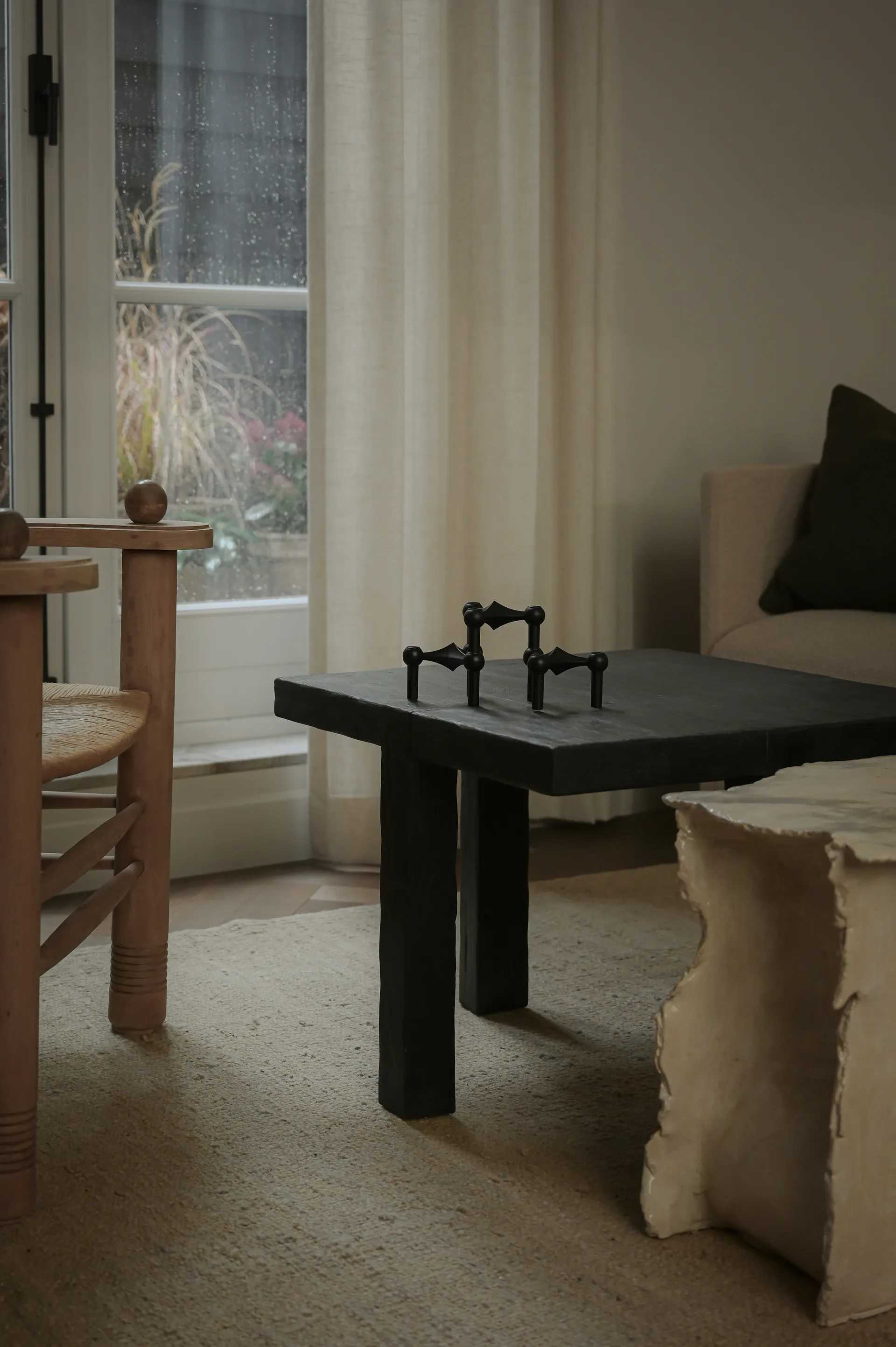 STOFF Nagel lysestake 3-pakning, svart STOFF