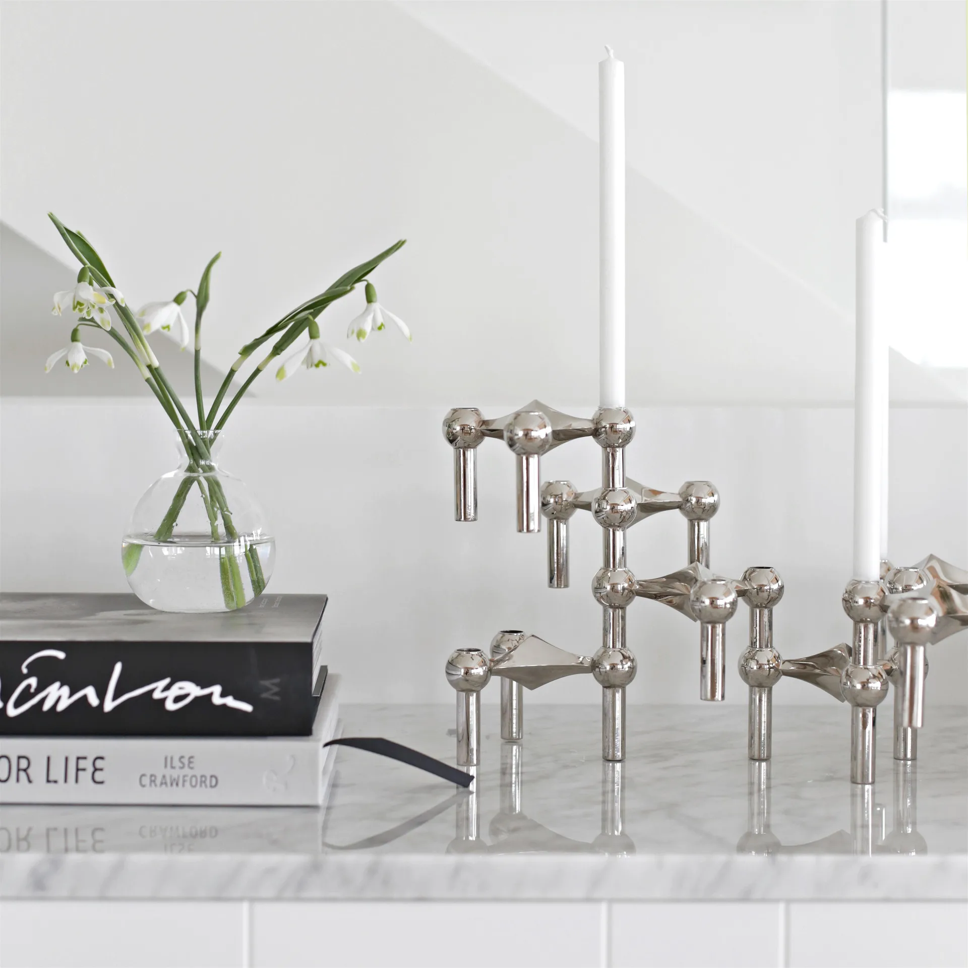 STOFF Nagel lysestake 6-pakning - Krom STOFF