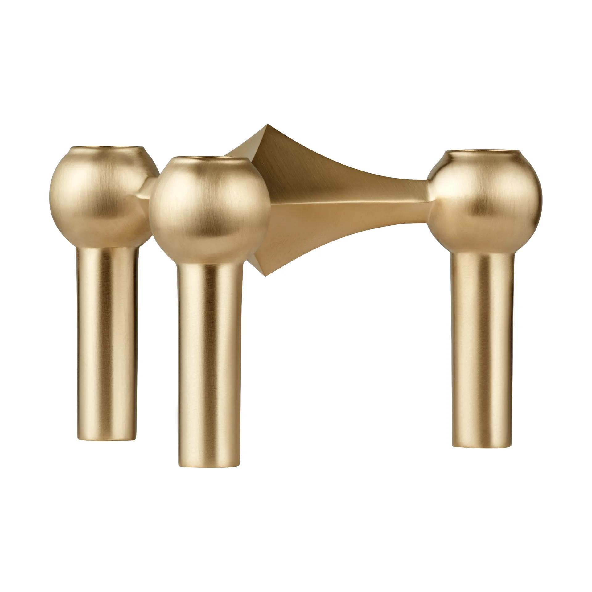 STOFF Nagel lysestake, Børstet messing STOFF