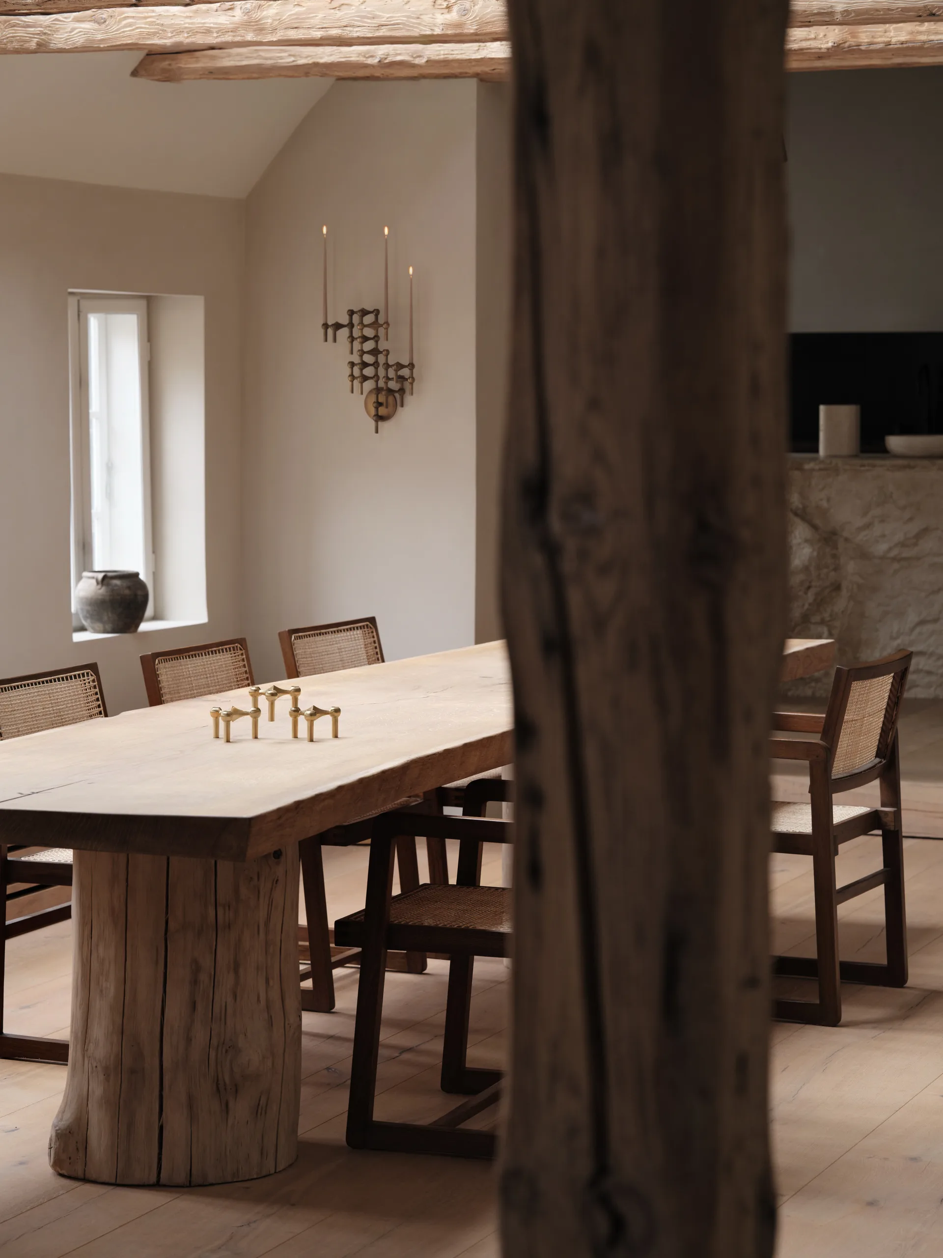 STOFF Nagel lysestake, Børstet messing STOFF