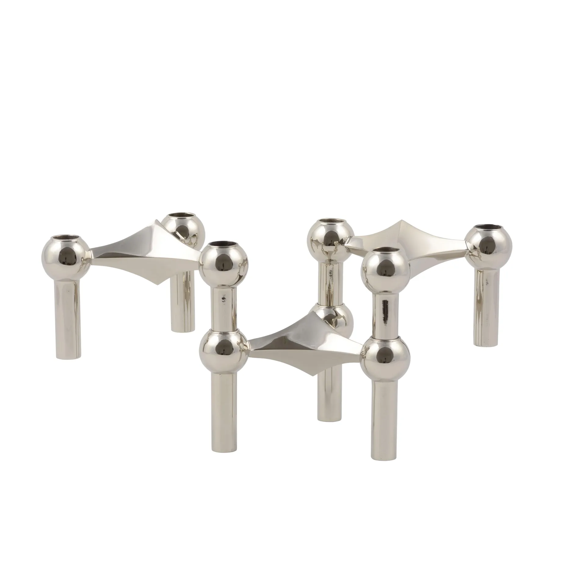 STOFF Nagel lysestake, krom STOFF