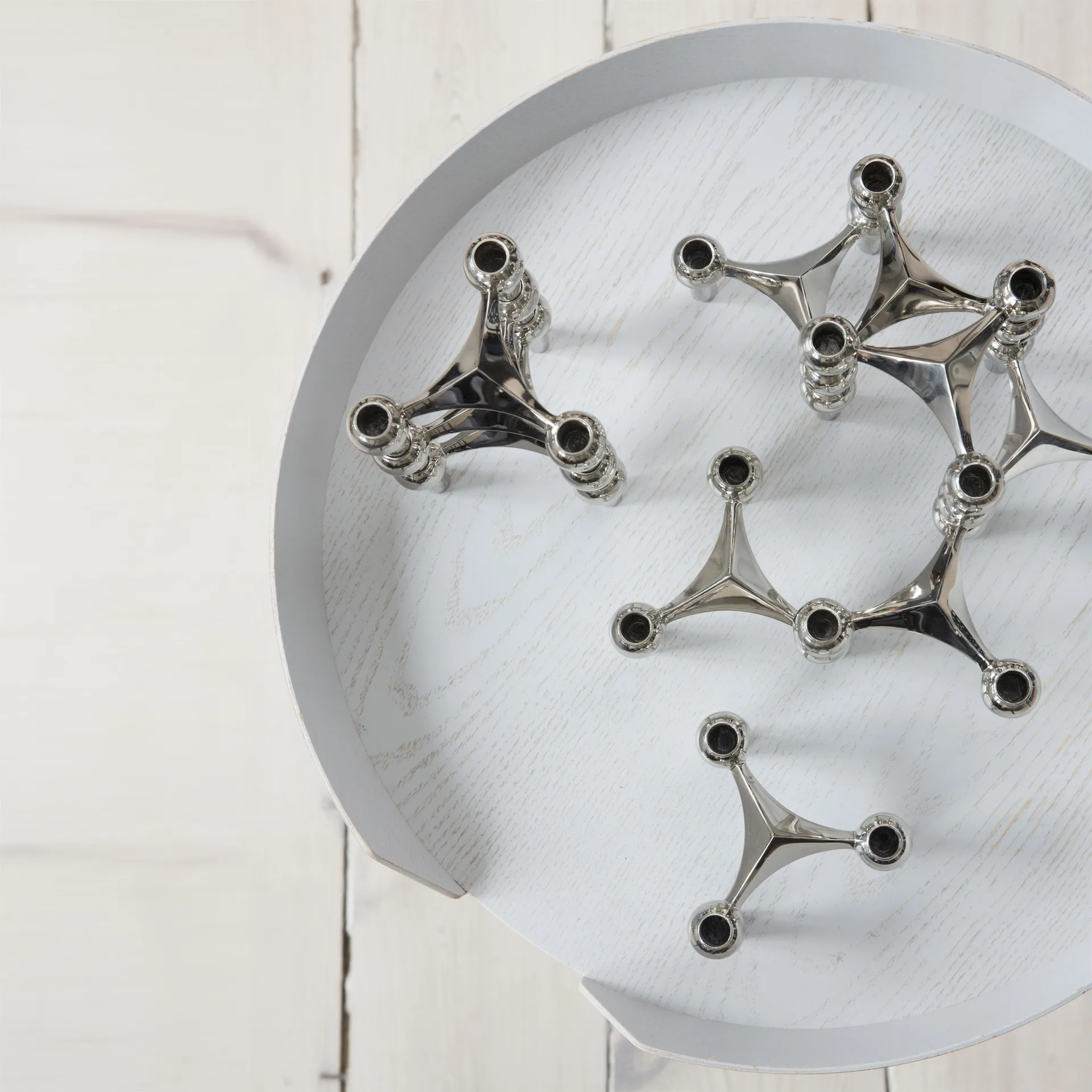 STOFF Nagel lysestake, krom STOFF