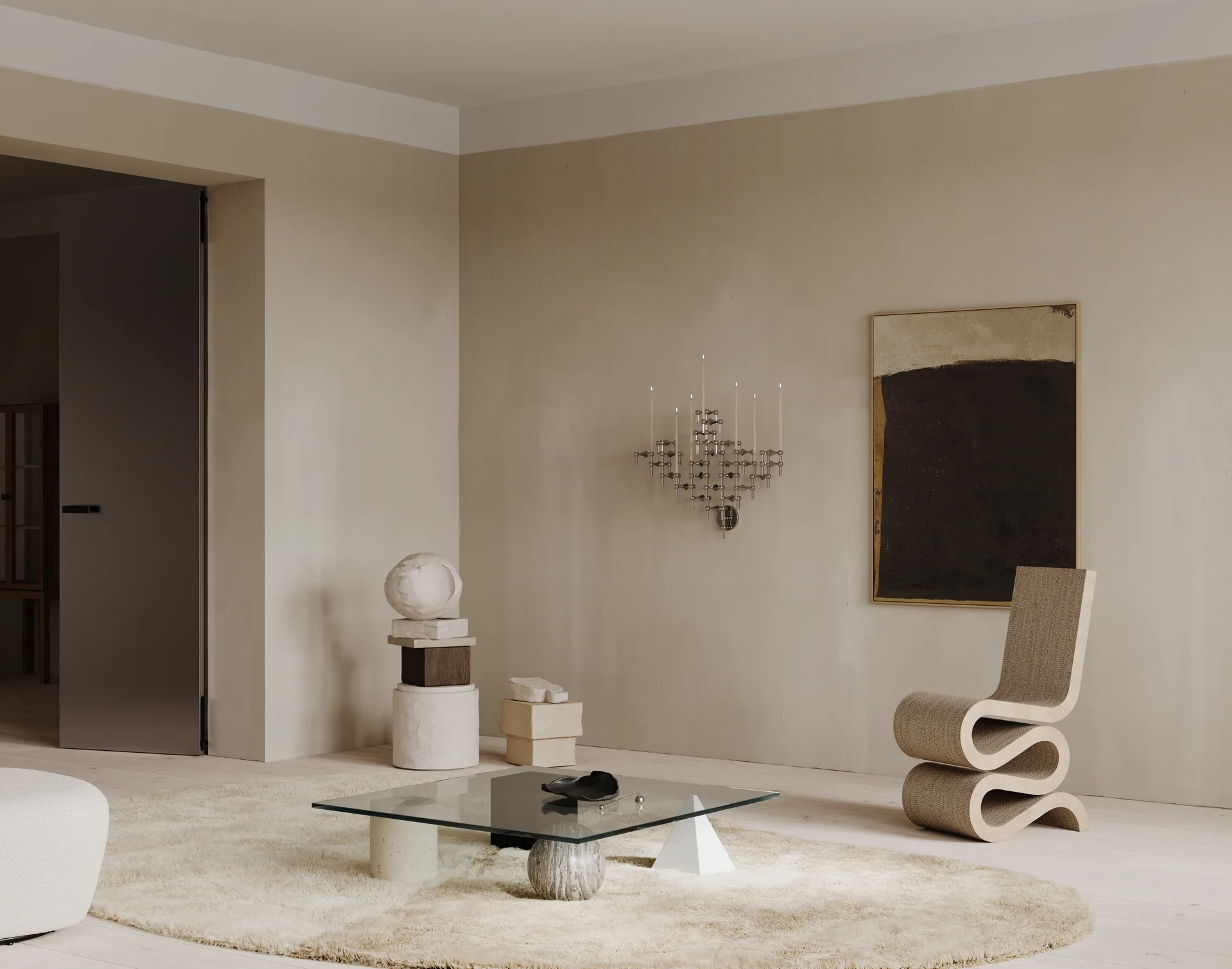 STOFF Nagel vegglysestake, Chrome STOFF