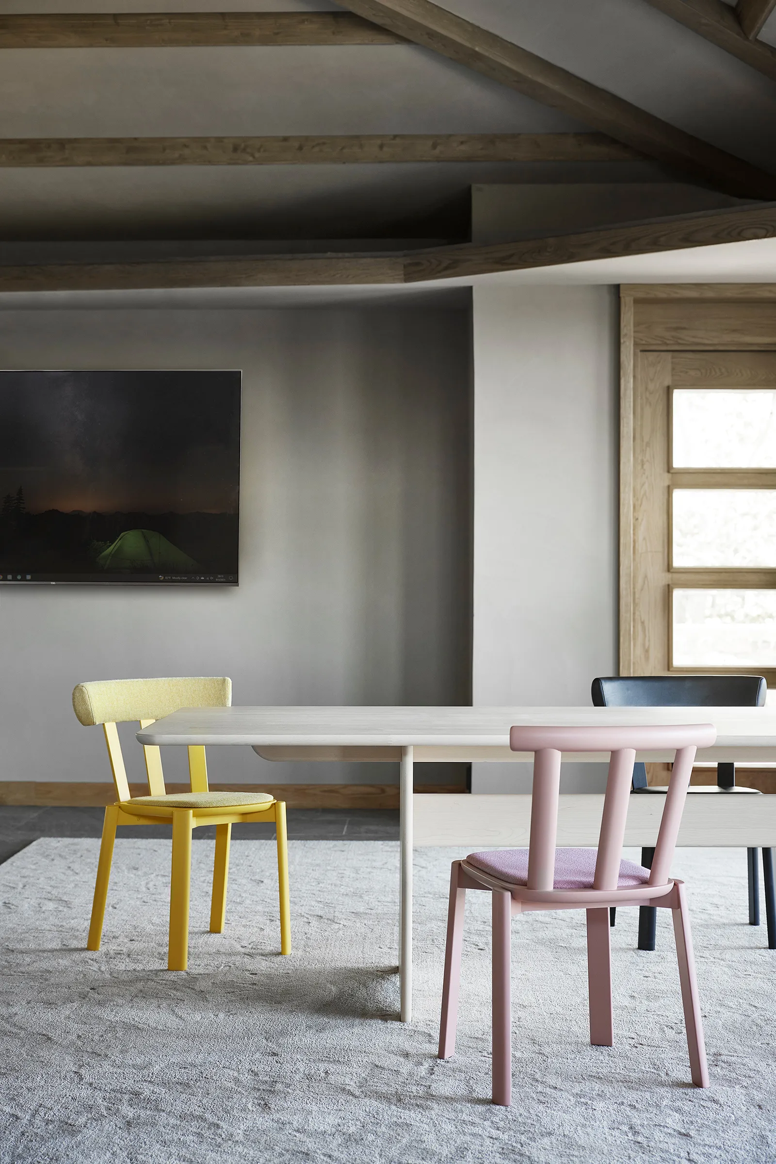 Alt bord 90x320 cm bjørk, Lys mattlakk Stolab