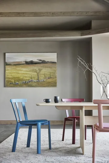 Alt stol kledd sete bjørk - Hallingdal 65-754 blue-østersjøblå 28 - Stolab