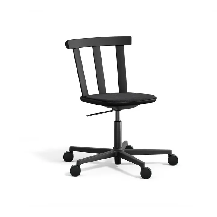 Alt stol snurrstativ kledd sete eik - Hallingdal 65-180 svart-mattsvart 99 - Stolab