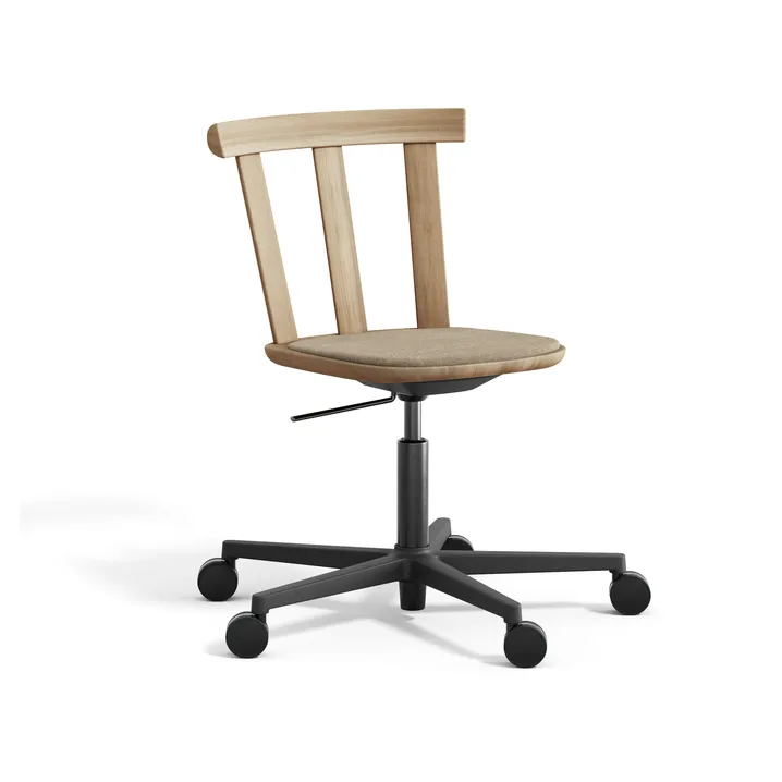 Alt stol snurrstativ kledd sete eik, Hallingdal 65-220-naturell olje Stolab