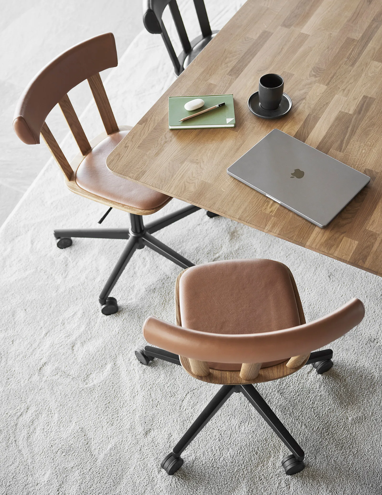 Alt stol svingstativ trukket sete eik, Elmotique 43807-naturlig olje Stolab