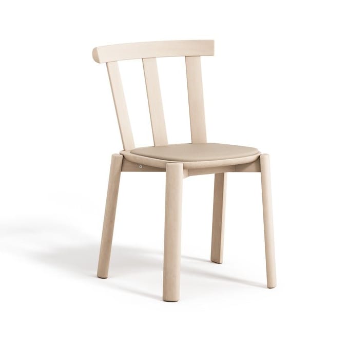 Alt stol trukket sete bjørk - Hallingdal 65-200 beige-lys mattlakk - Stolab