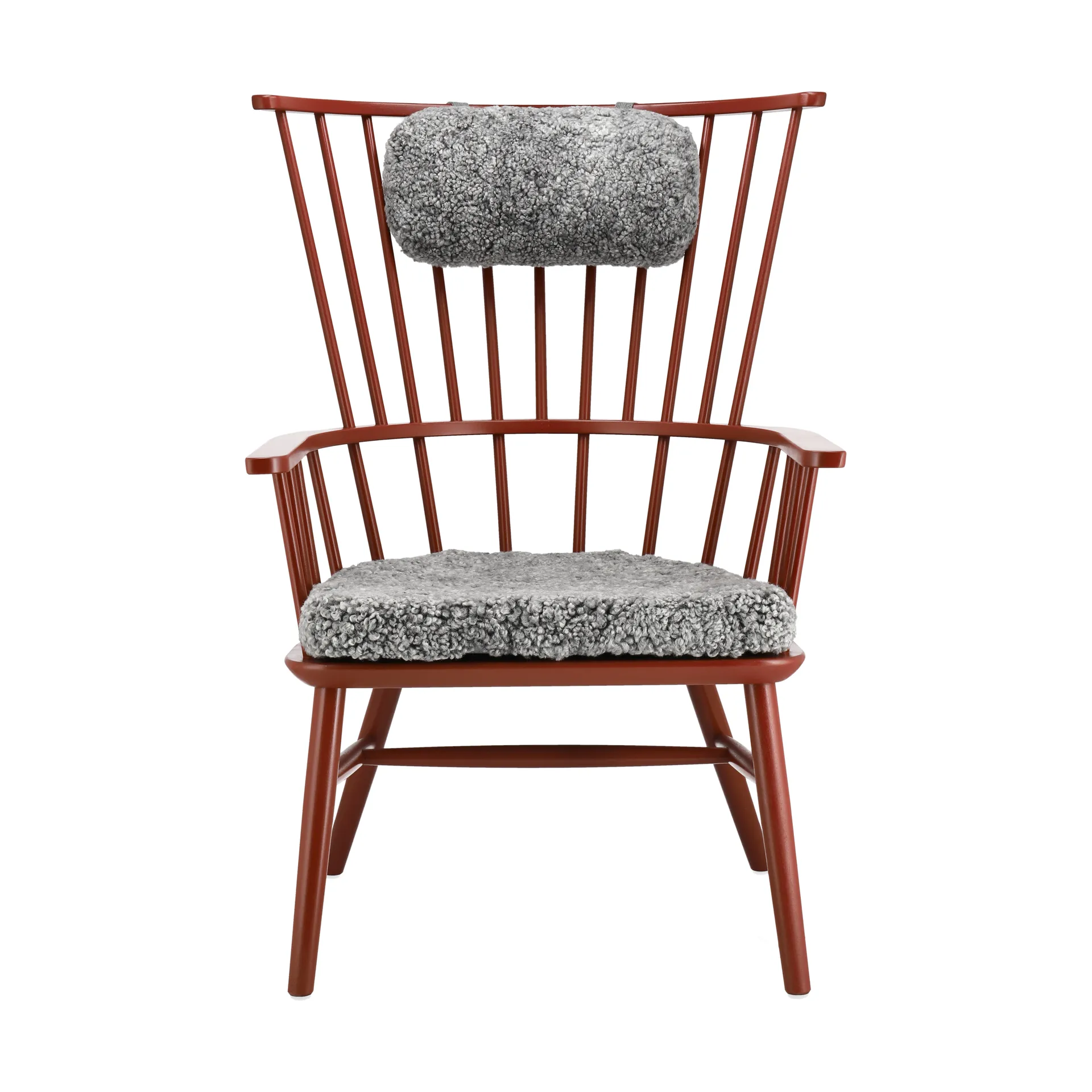 Henriette lenestol pute & nakkekudde Svenssons falurød-Scandinavian grey Stolab