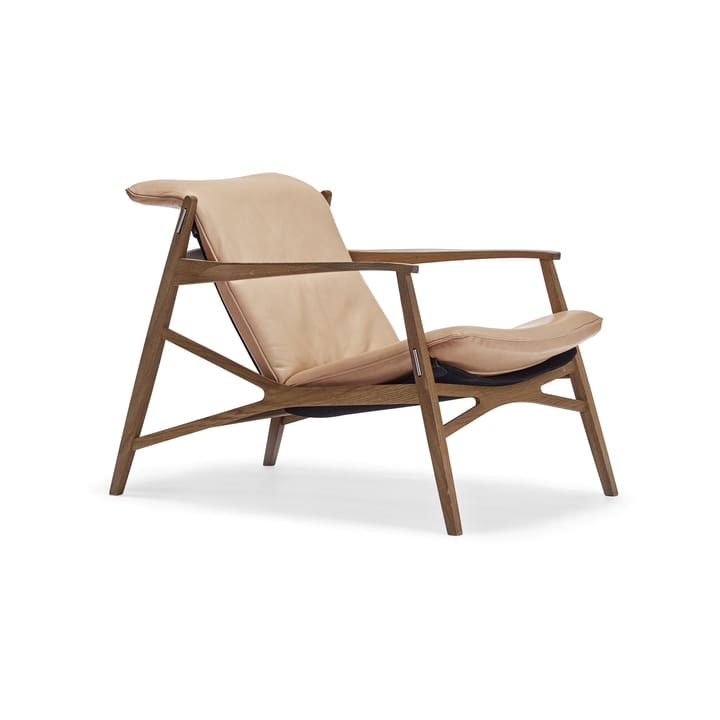Link loungestol - Natur skinn-naturlig oljet eik-sort canvas - Stolab