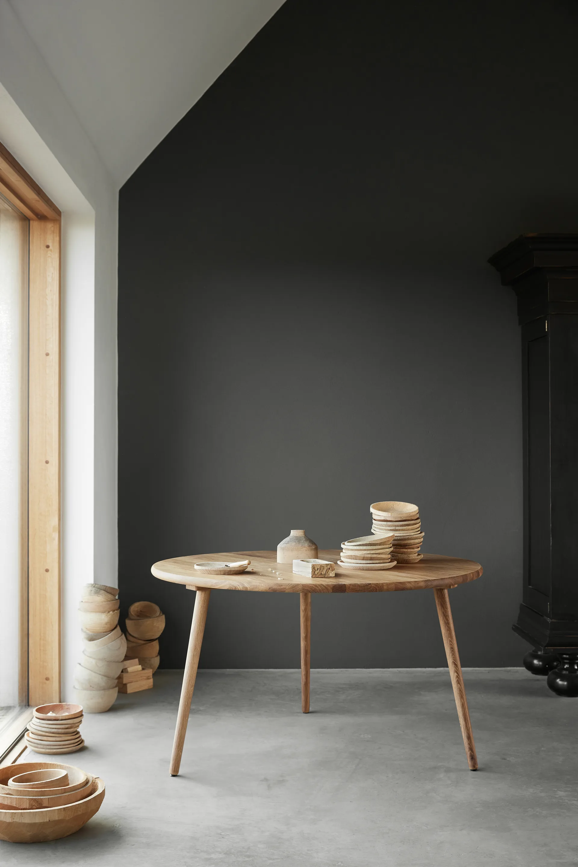 Miss Tailor bord Ø 130 cm, Eik naturlig olje, fast plate Stolab