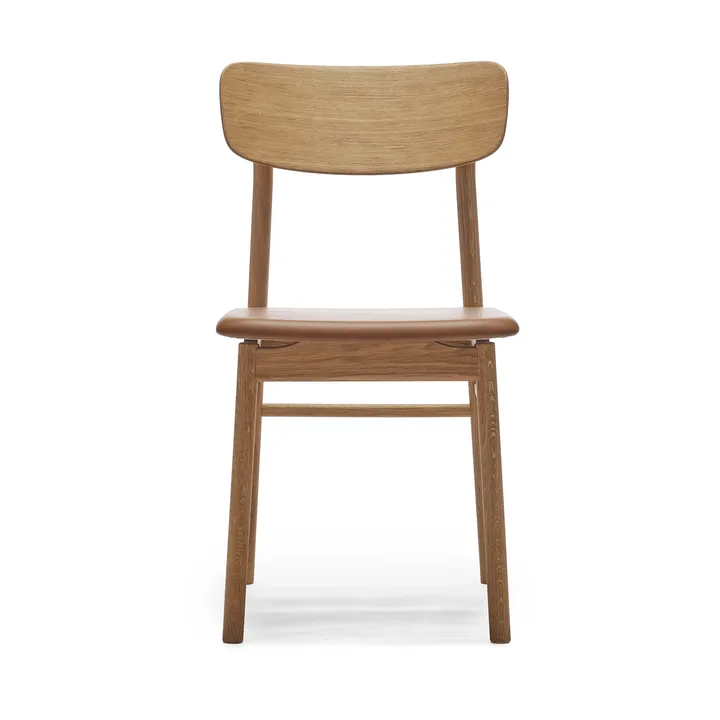Prima Vista stol oljet eik - Skinn Elmosoft 43807 cognac - Stolab
