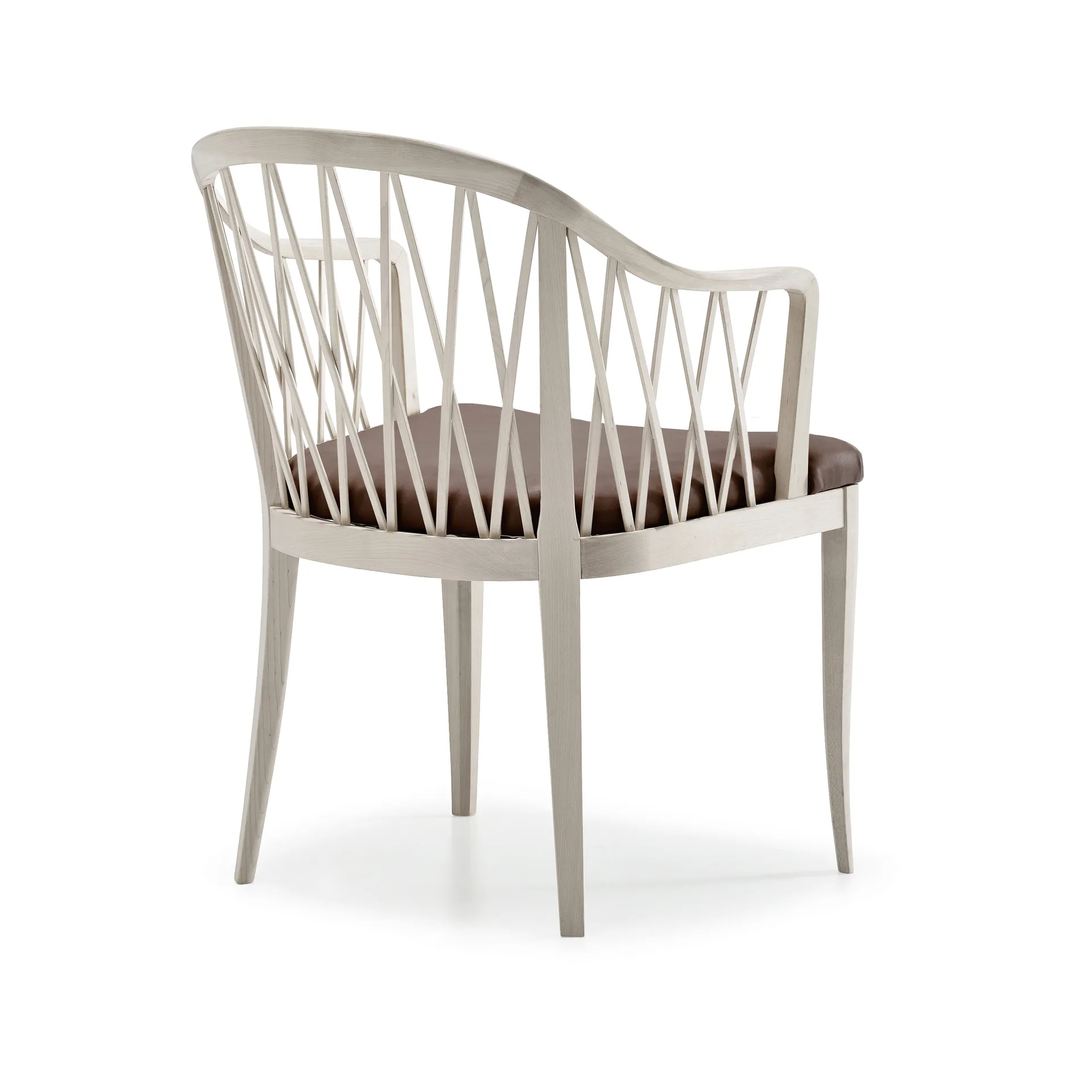 Widemar karmstol, skinn mørkebrun, oljet bjørk Stolab