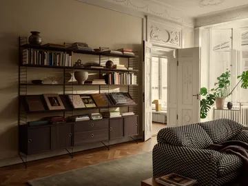 String gulvgavl - Mørkebrun, 115x30 cm, 2-pakning - String