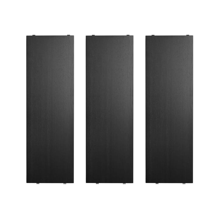 String hylleplate - Ask svartbeiset, 58x20 cm, 3-pk - String