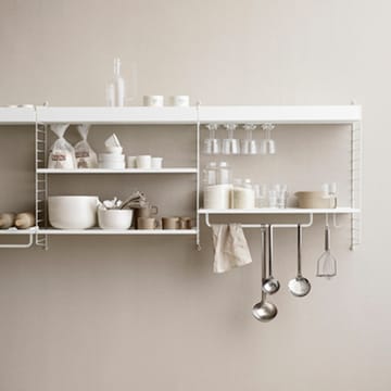 String hylleplate metall - beige, 58x20 cm, lav kant - String