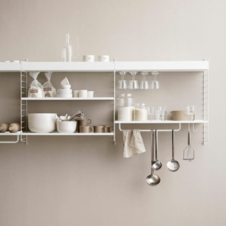 String hylleplate metall, beige, 58x20 cm, lav kant String
