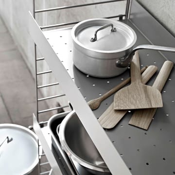 String hylleplate metall - beige, 58x30 cm, høy kant - String