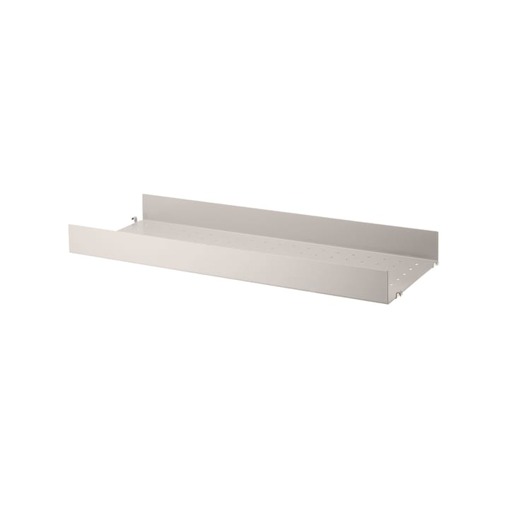 String hylleplate metall - beige, 78x30 cm, høy kant - String