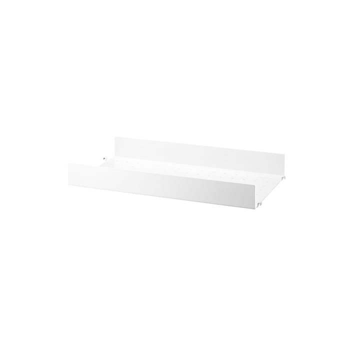 String hylleplate metall - hvit, 58x30 cm, høy kant - String