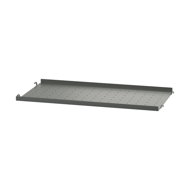 String hylleplate metall - Mørkegrå, 58x20 cm, lav kant - String