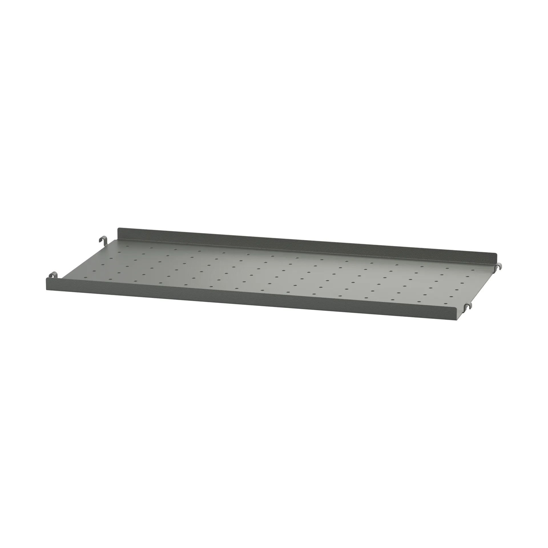 String hylleplate metall, Mørkegrå, 58x30 cm, lav kant String