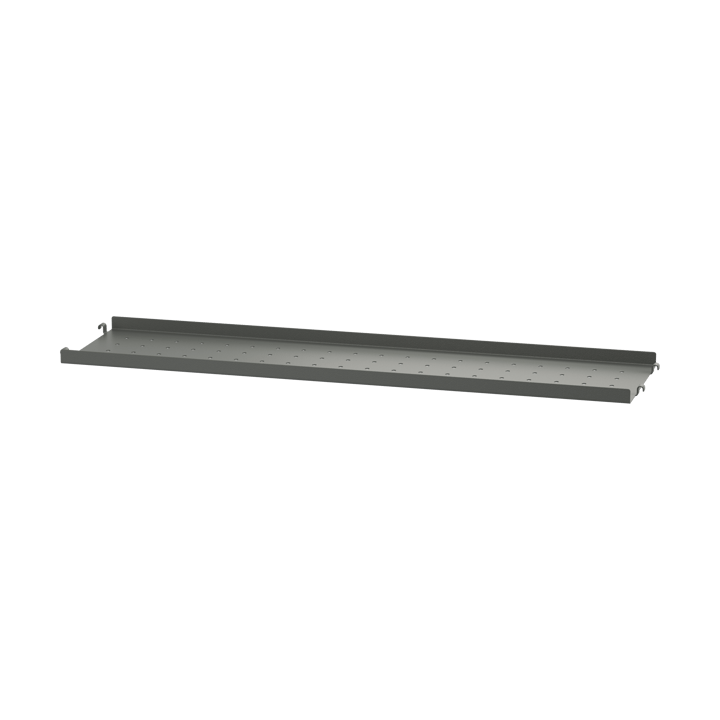 String hylleplate metall - Mørkegrå, 78x20 cm, lav kant - String