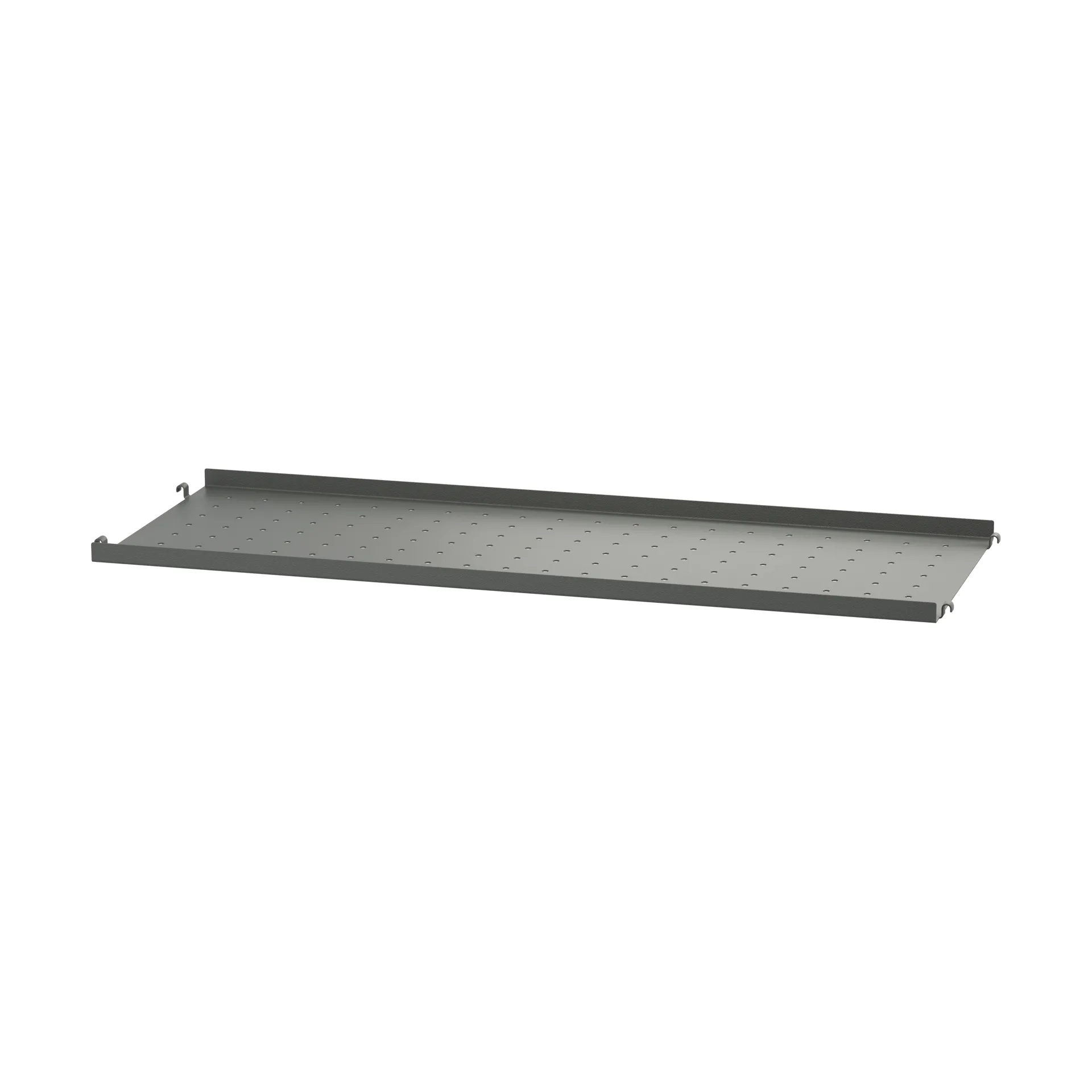 String hylleplate metall, Mørkegrå, 78x30 cm, lav kant String