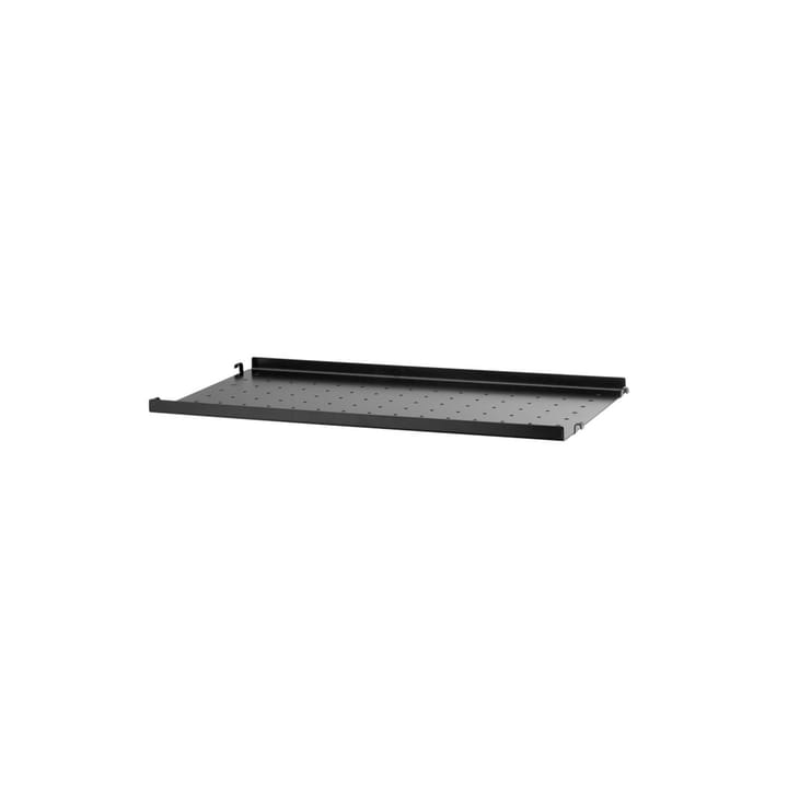String hylleplate metall - svart, 58x30 cm, lav kant - String