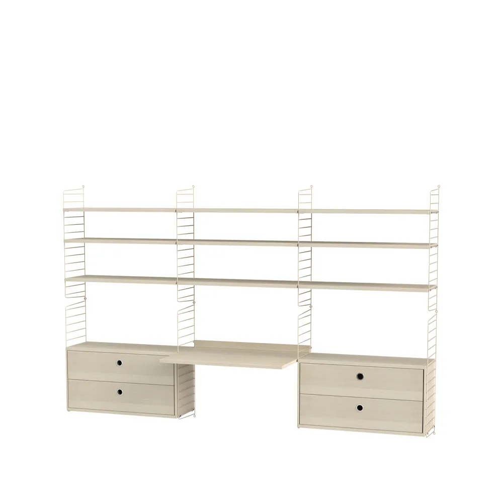 String kontor ask & beige - Kombinasjon F,  String