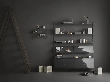 String veggavl - Mørkegrå, 75x20 cm, 2-pakning - String