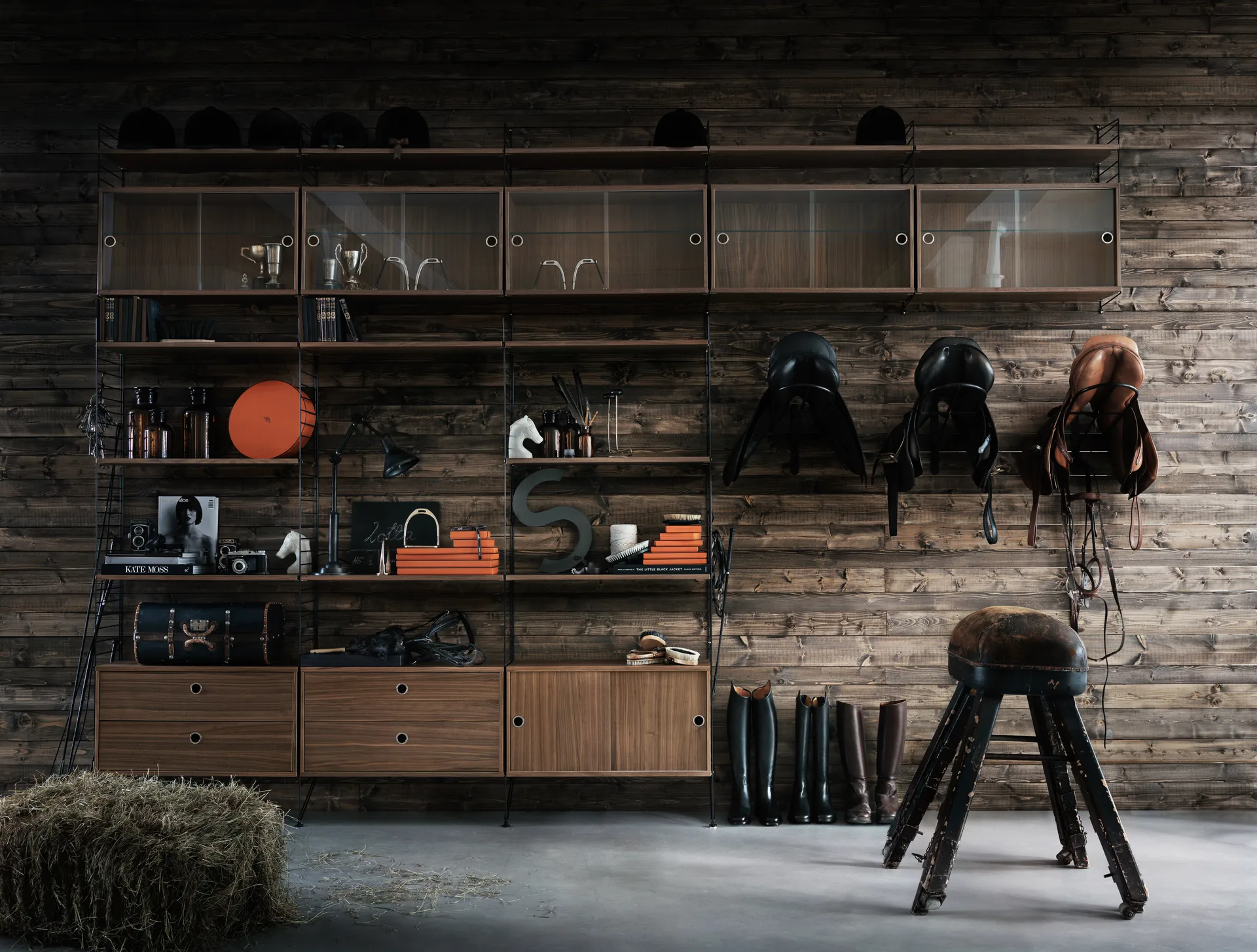 String veggavl, svart, 75x30 cm, 1-pk String