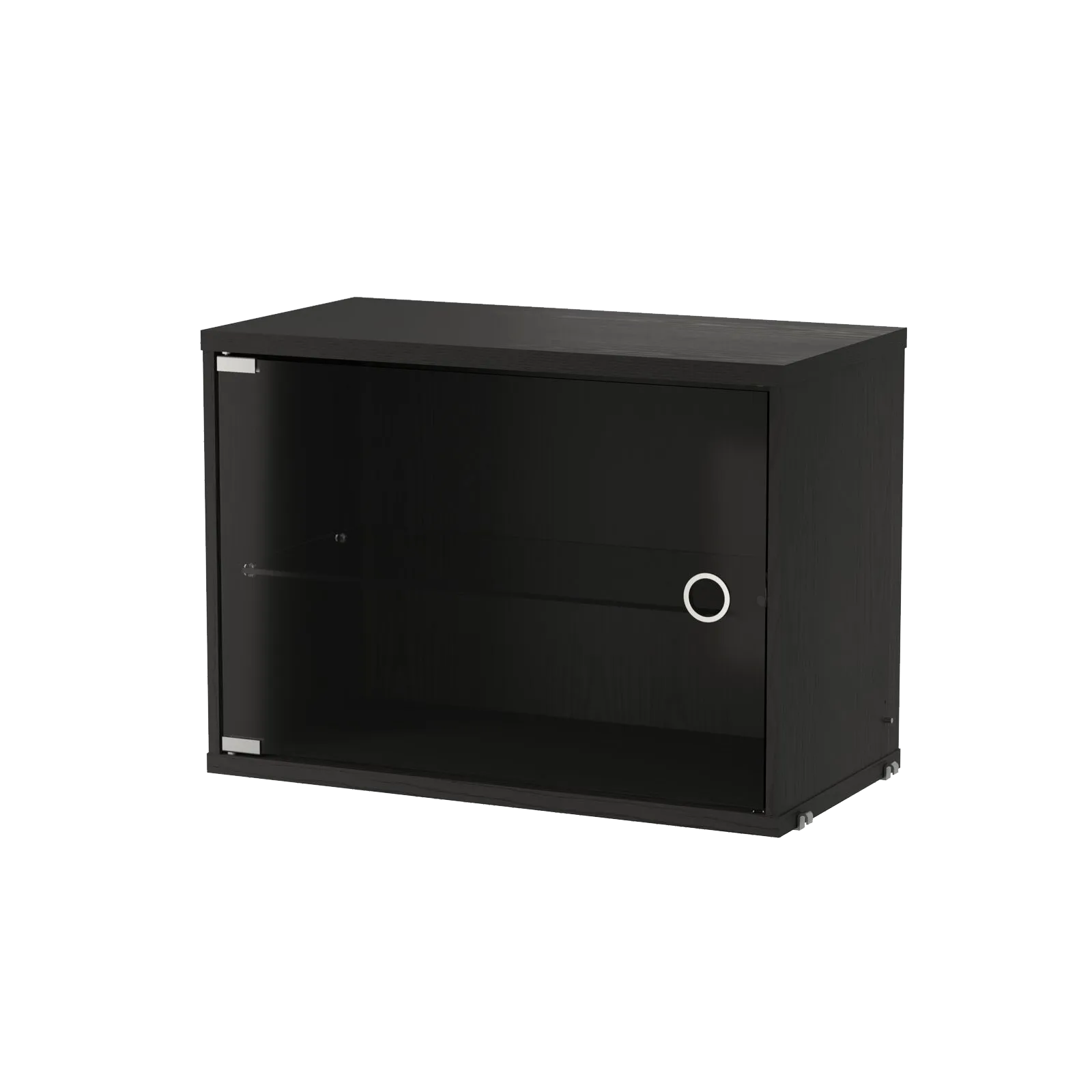 String vitrineskap, Svartbeiset ask, 58x30 cm String