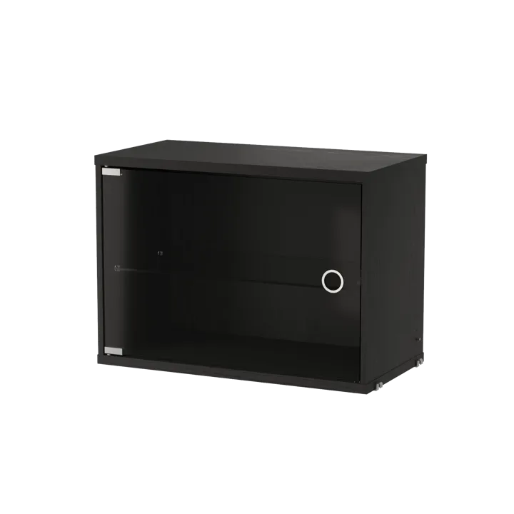 String vitrineskap - Svartbeiset ask, 58x30 cm - String