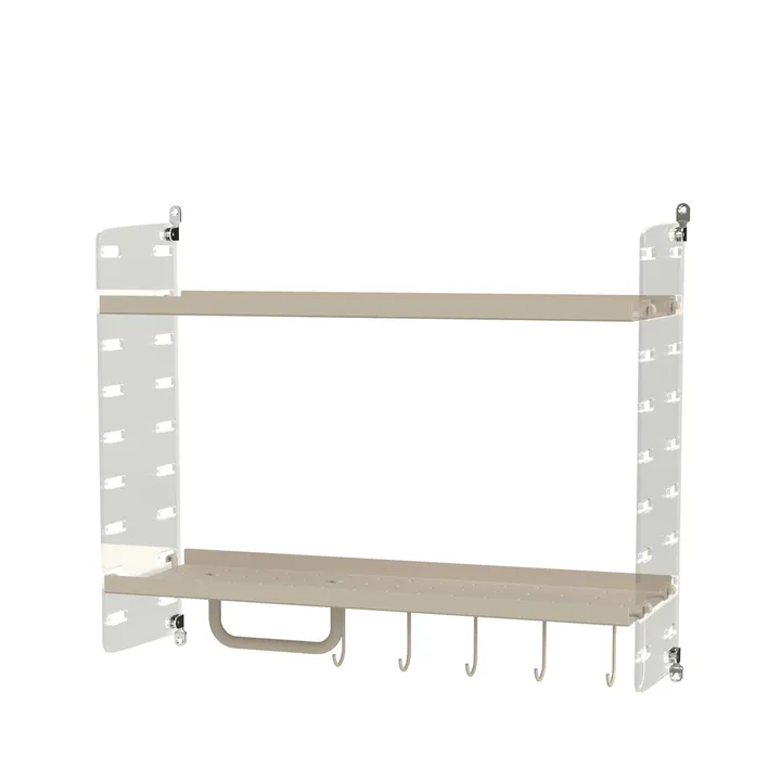 Stringhylle bad beige & plex - Kombinasjon F - String