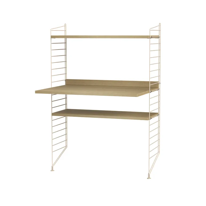 Stringhylle kontor eik & beige - Kombinasjon H - String