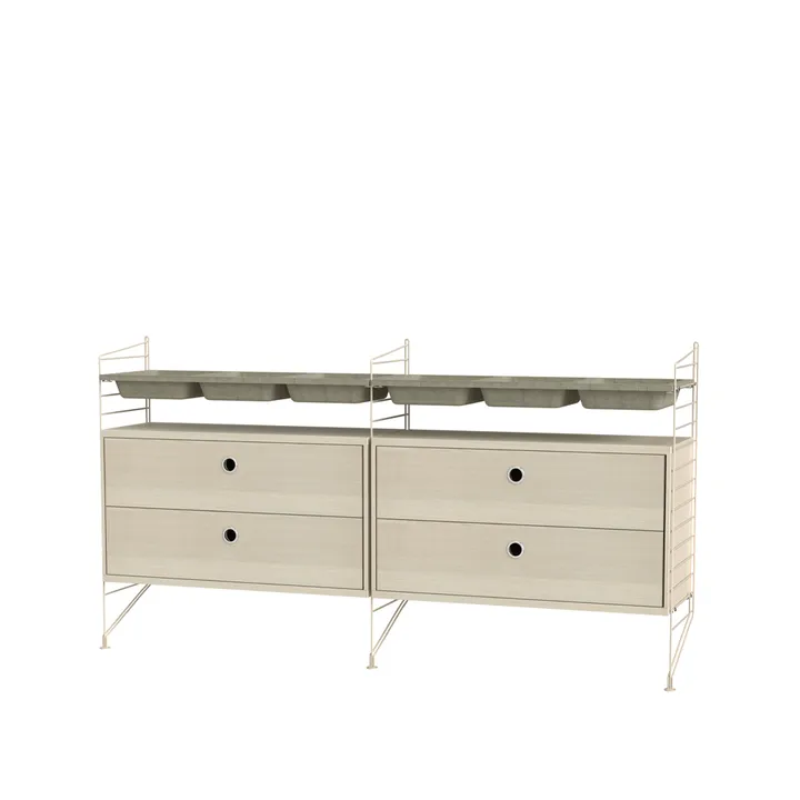 Stringhylle soverom ask & beige - Kombinasjon G - String