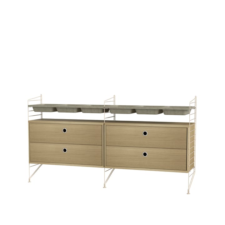 Stringhylle soverom eik & beige - Kombinasjon G - undefined - String
