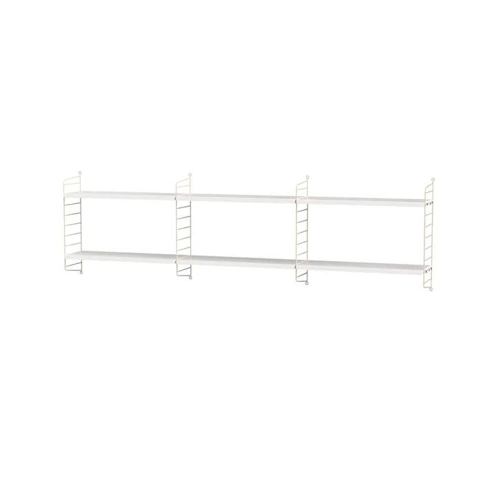 Stringhylle soverom hvit & beige - Kombinasjon E - String