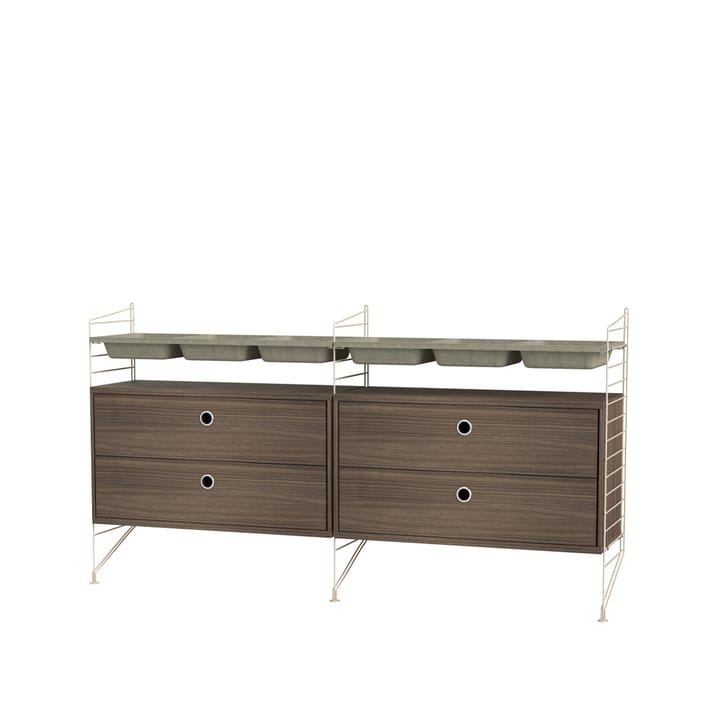 Stringhylle soverom valnøtt & beige - Kombinasjon G - undefined - String